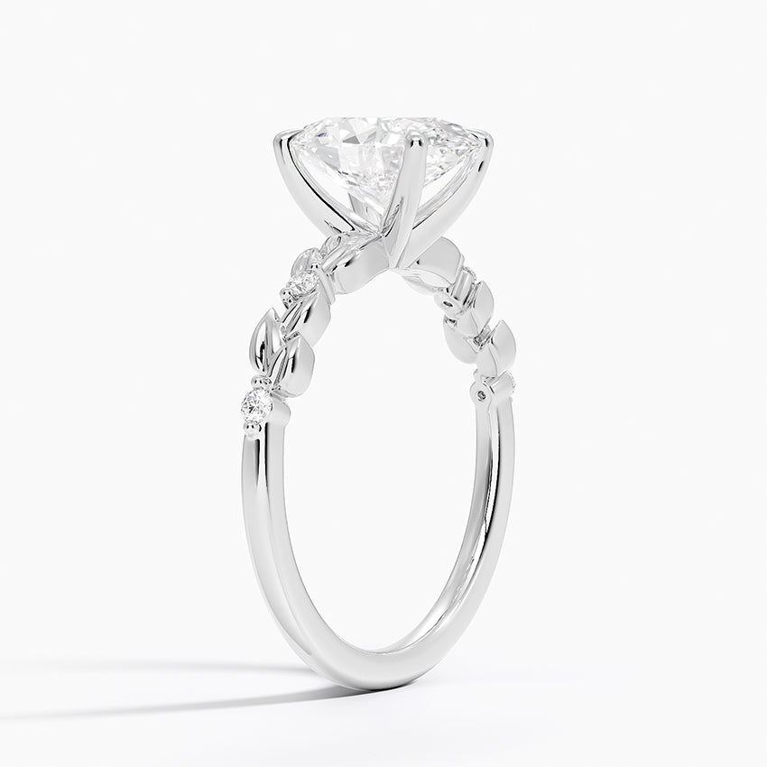 Vine Bloom Milgrain Oval Lab Grown Diamond Center Engagement Ring