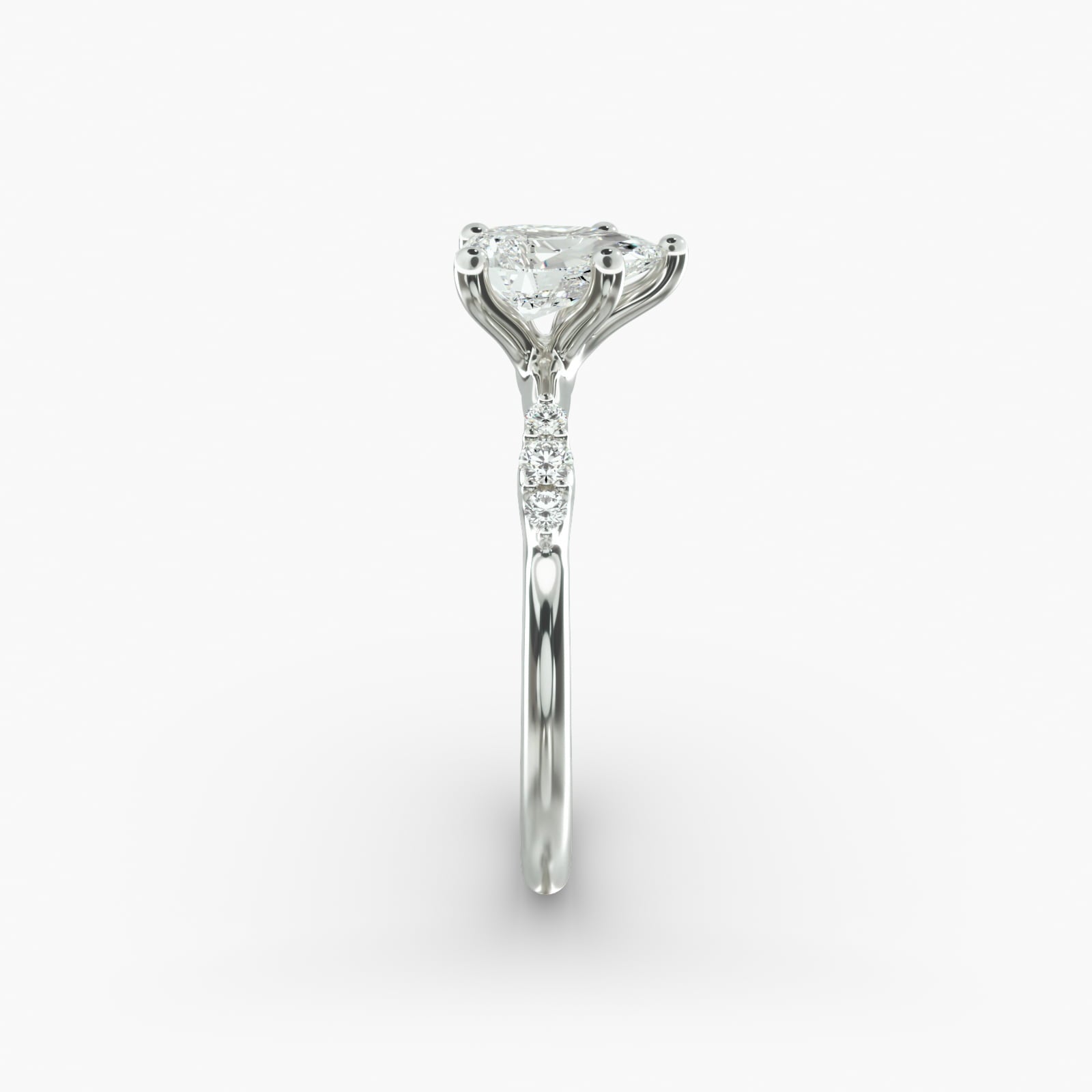Graduated Sparkle Pear Lab Grown Diamond Center Engagement Ring
