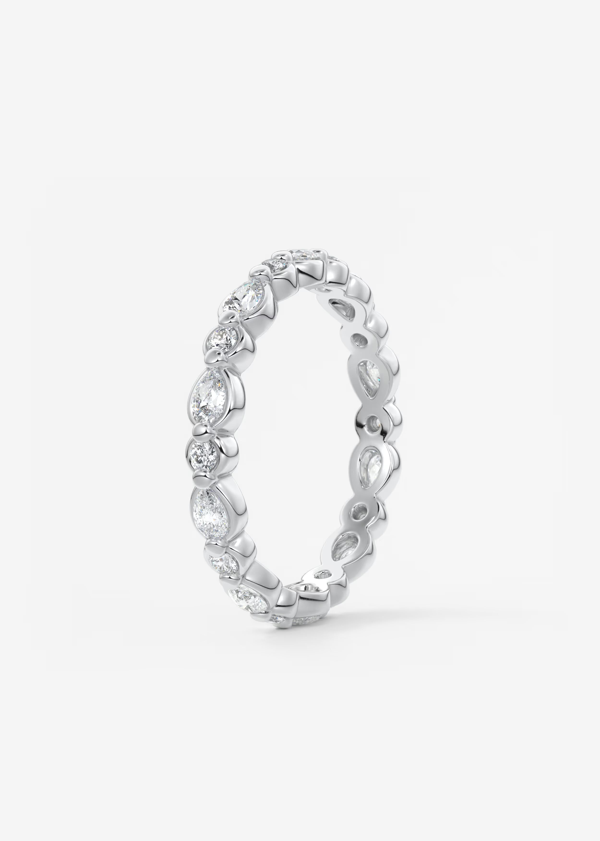 Gold Full Eternity Band with Alternating Round and Marquise Bezel‑Set Lab‑Grown Diamonds