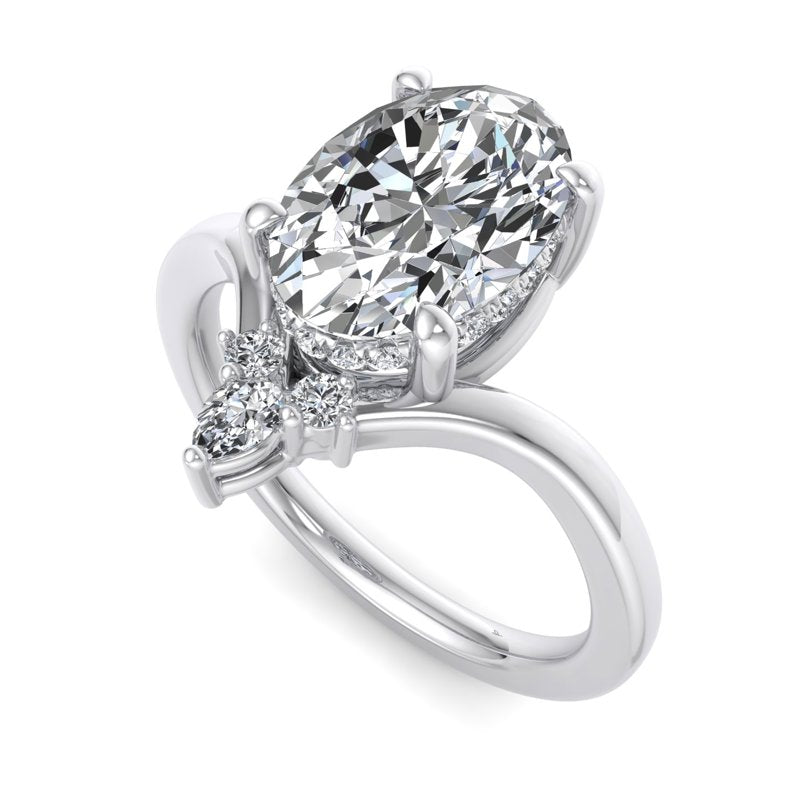 Radiant Tiered Sparkle Oval Lab Grown Diamond Center Engagement Ring
