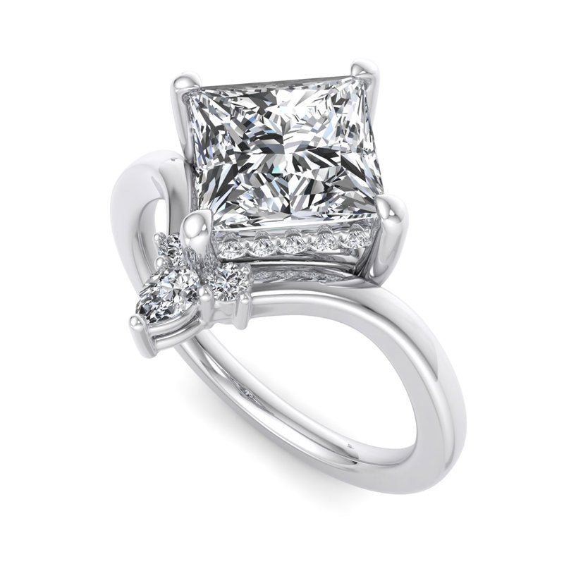 Radiant Tiered Sparkle Princess Lab Grown Diamond Center Engagement Ring
