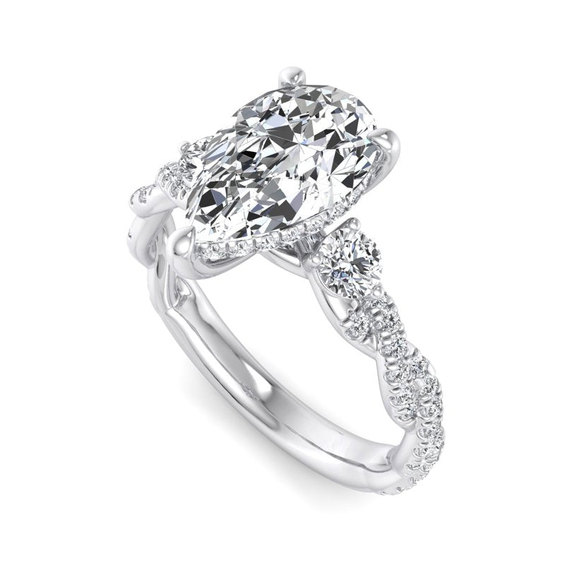 Pear Lab Grown Diamond Center Engagement Ring