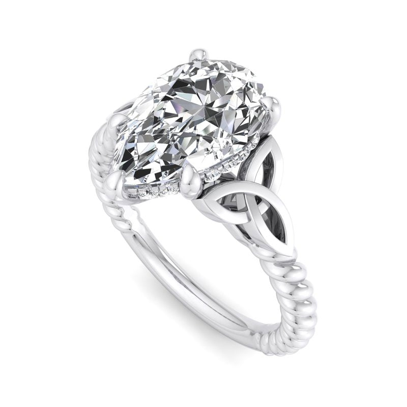 Twisted Vine Artisan Pear Lab Grown Diamond Center Engagement Ring