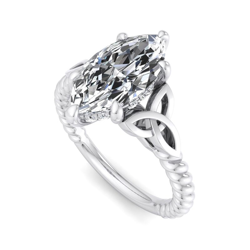 Twisted Vine Artisan Marquise Lab Grown Diamond Center Engagement Ring