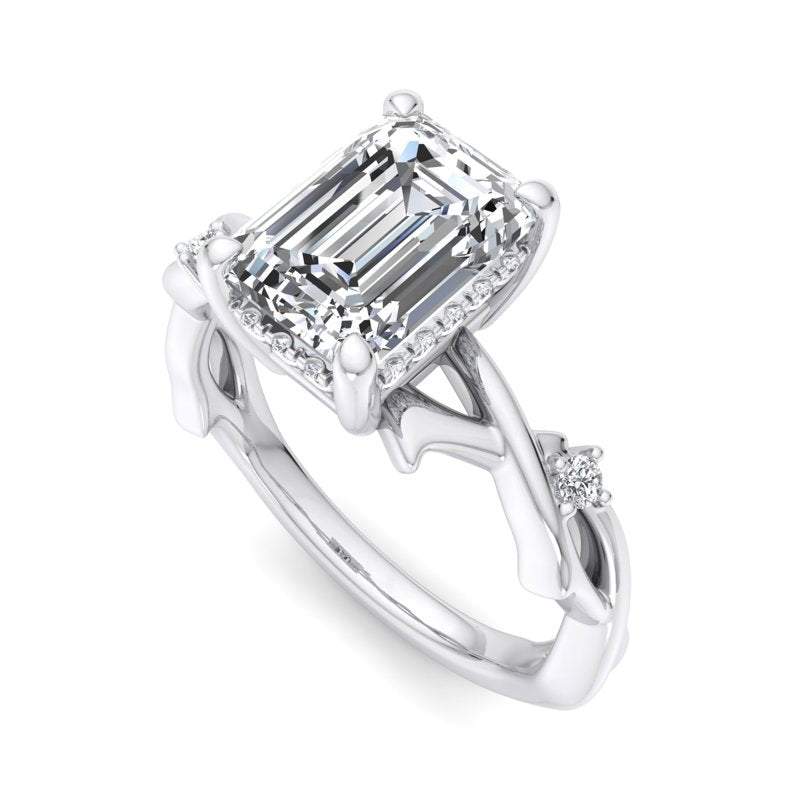Intertwined Grace Emerald Lab Grown Diamond Center Engagement Ring