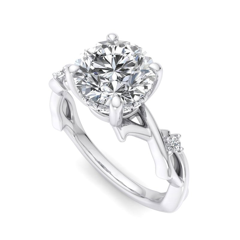 Intertwined Grace Round Lab Grown Diamond Center Engagement Ring