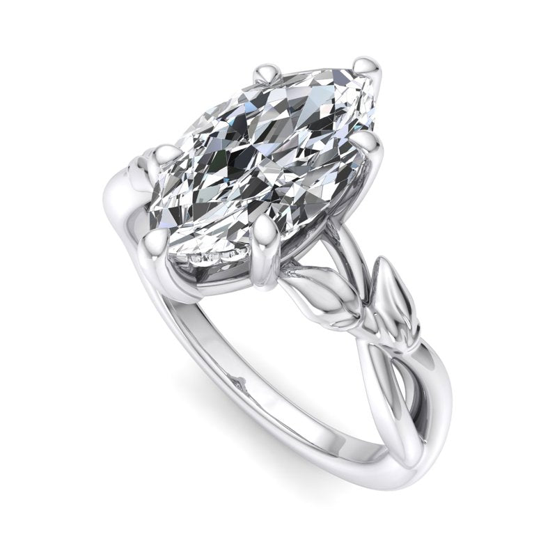 Nature-Inspired Marquise Lab Grown Diamond Center Engagement Ring