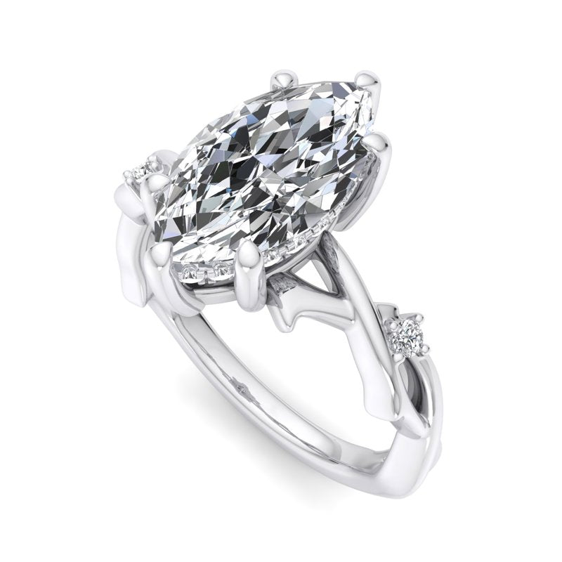 Intertwined Grace Marquise Lab Grown Diamond Center Engagement Ring