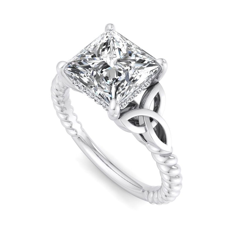 Twisted Vine Artisan Princess Lab Grown Diamond Center Engagement Ring