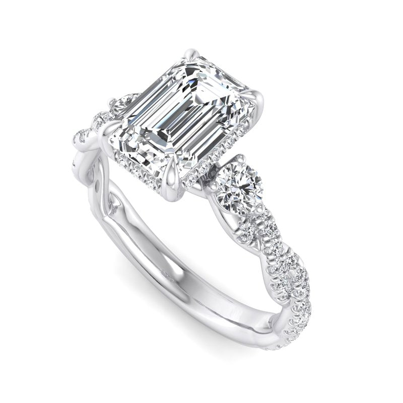 Emerald Lab Grown Diamond Center Engagement Ring