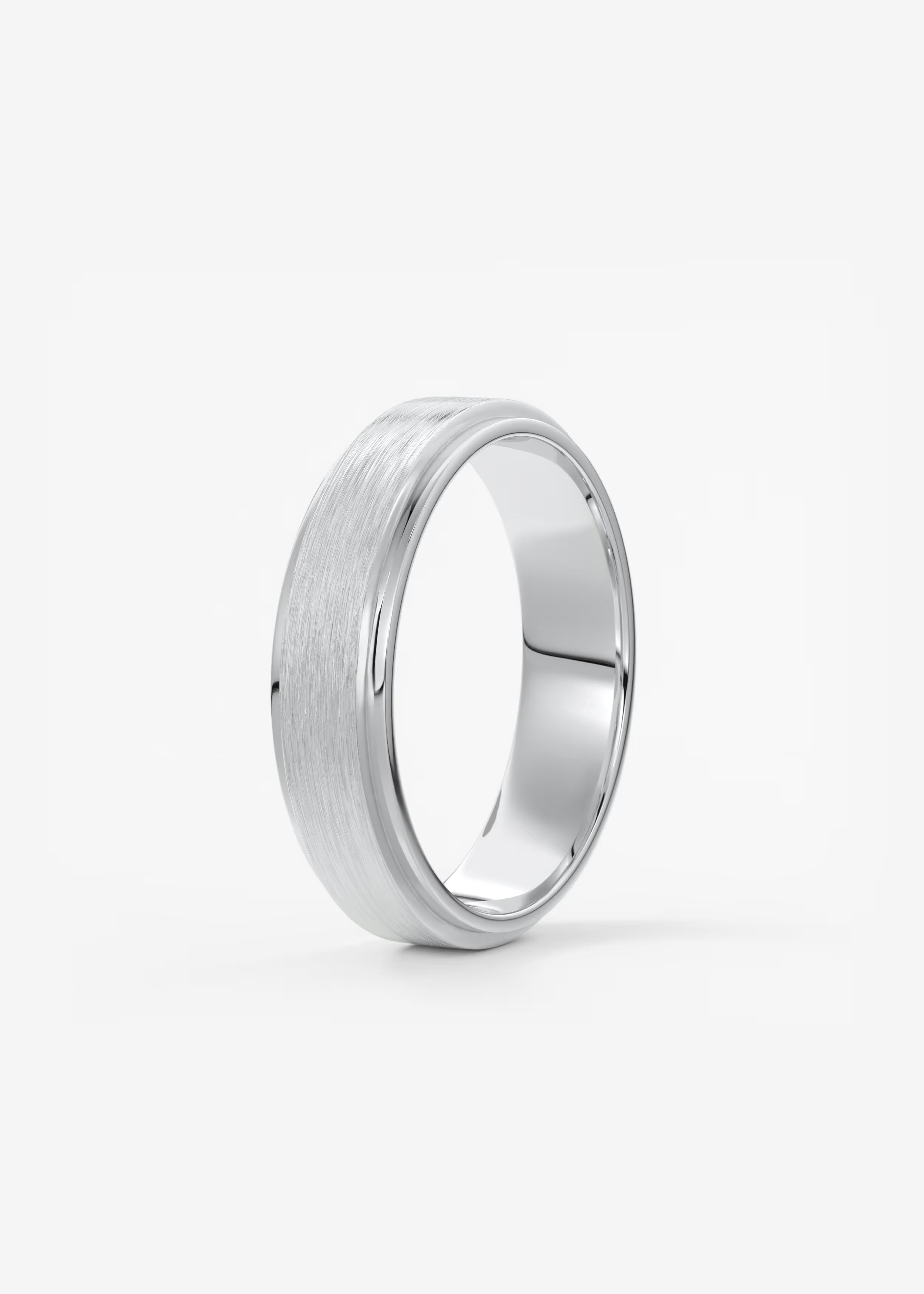 Matte Brushed Gold Band with Polished Interior and Beveled Edge
