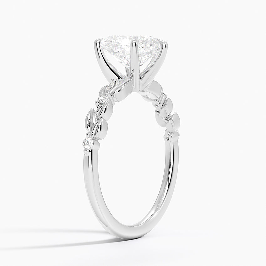 Vine Bloom Milgrain Heart Lab Grown Diamond Center Engagement Ring