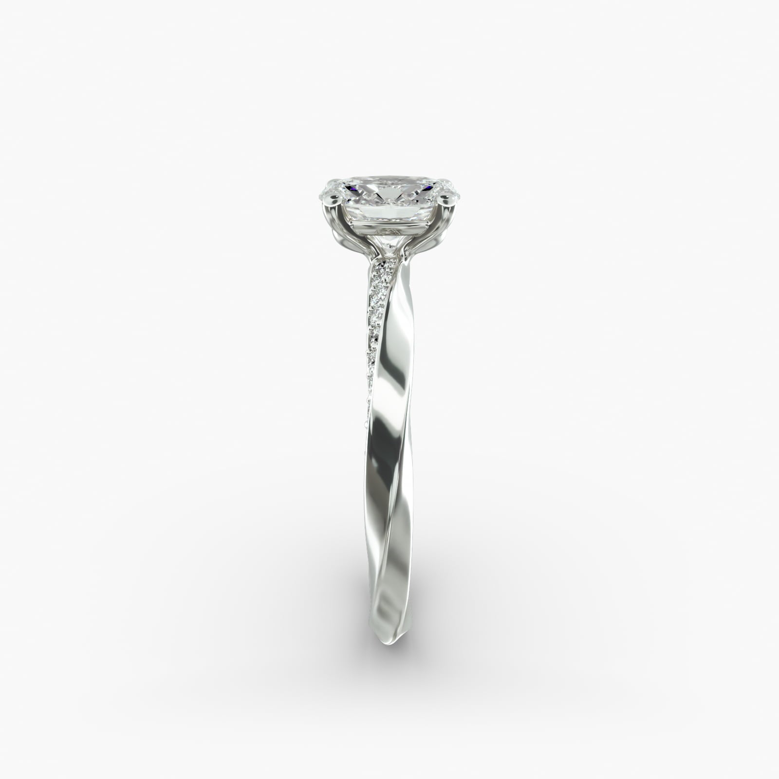 Twisted Sparkle Oval Lab Grown Diamond Center Engagement Ring