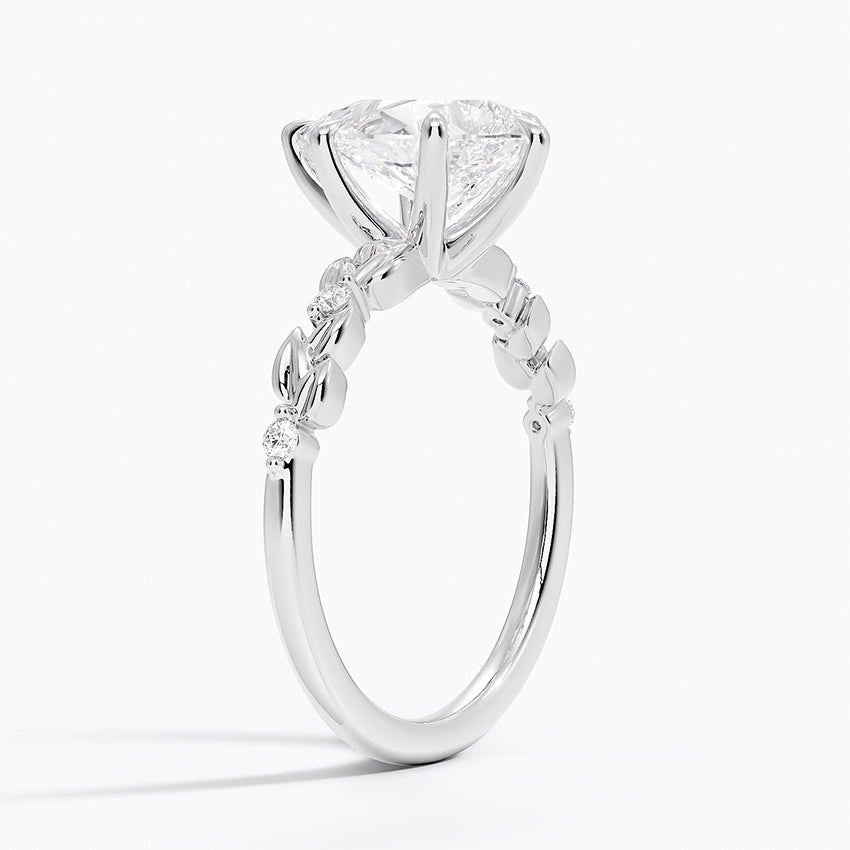 Vine Bloom Milgrain Pear Lab Grown Diamond Center Engagement Ring