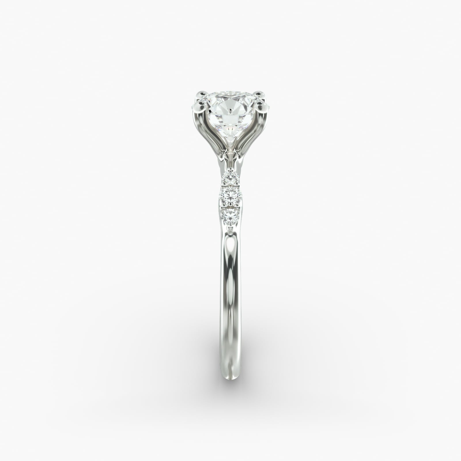 Graduated Sparkle Round Lab Grown Diamond Center Engagement Ring