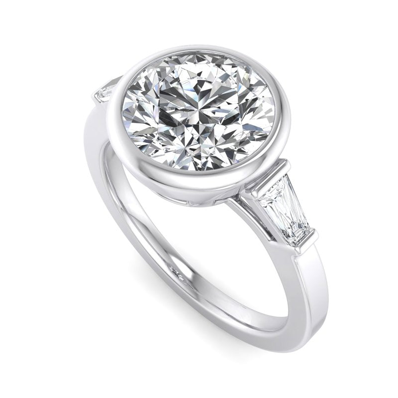 Timeless Bezel-Set Round Lab Grown Diamond Center Engagement Ring