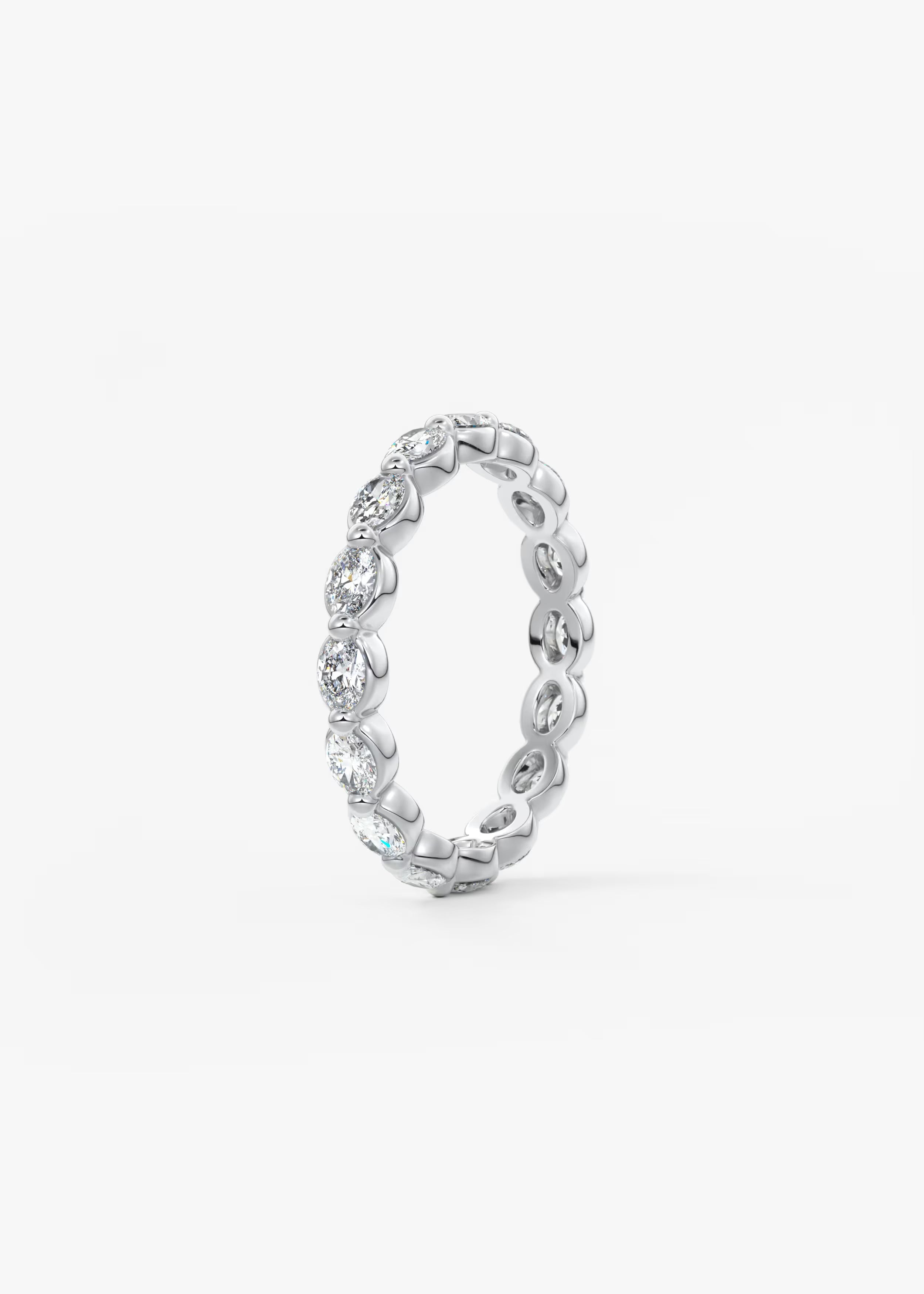 Gold Full Eternity Band with Oval Bezel‑Set Round Lab‑Grown Diamonds