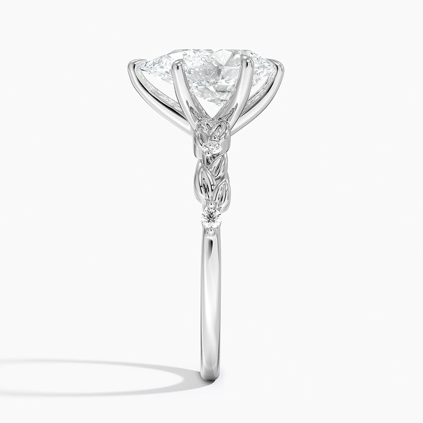 Vine Bloom Milgrain Pear Lab Grown Diamond Center Engagement Ring