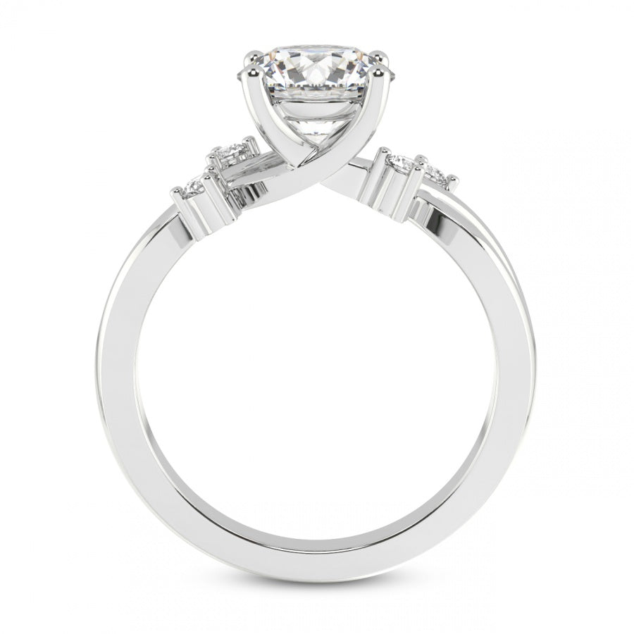 Twist Band Radiance pear Lab Grown Diamond Center Engagement Ring