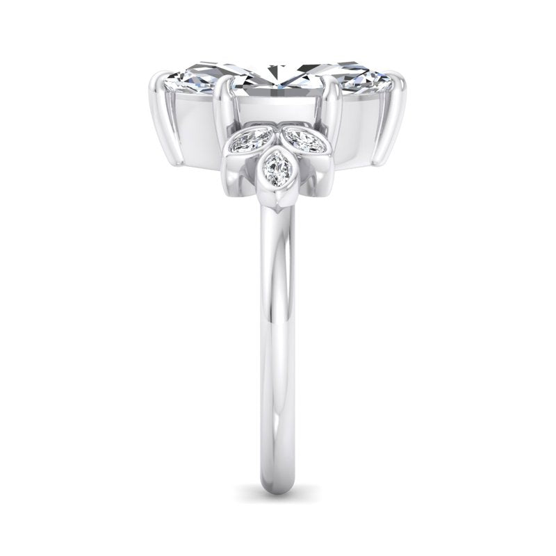 Floral Radiance Marquise Lab Grown Diamond Center Engagement Ring