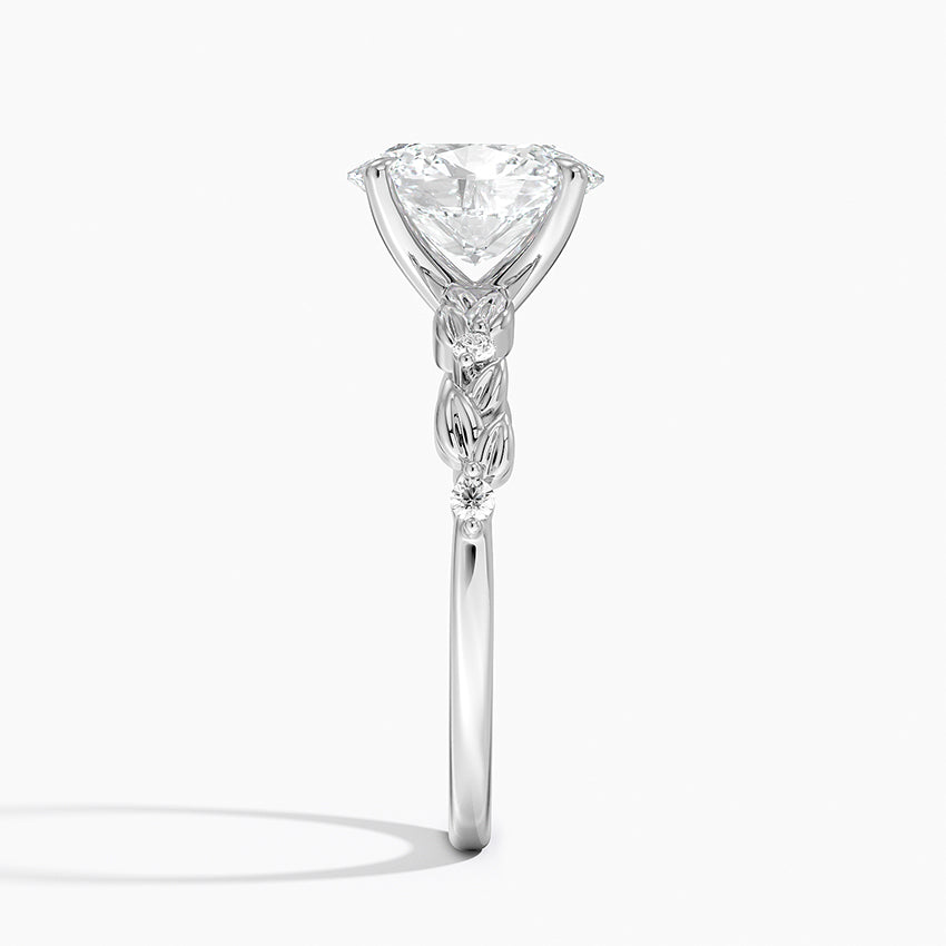 Vine Bloom Milgrain Oval Lab Grown Diamond Center Engagement Ring
