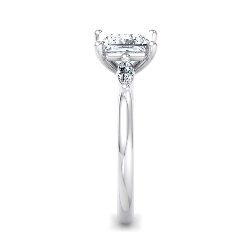 Classic Princess-Cut Center with Side Accents Lab Grown Diamond Center Engagement Ring