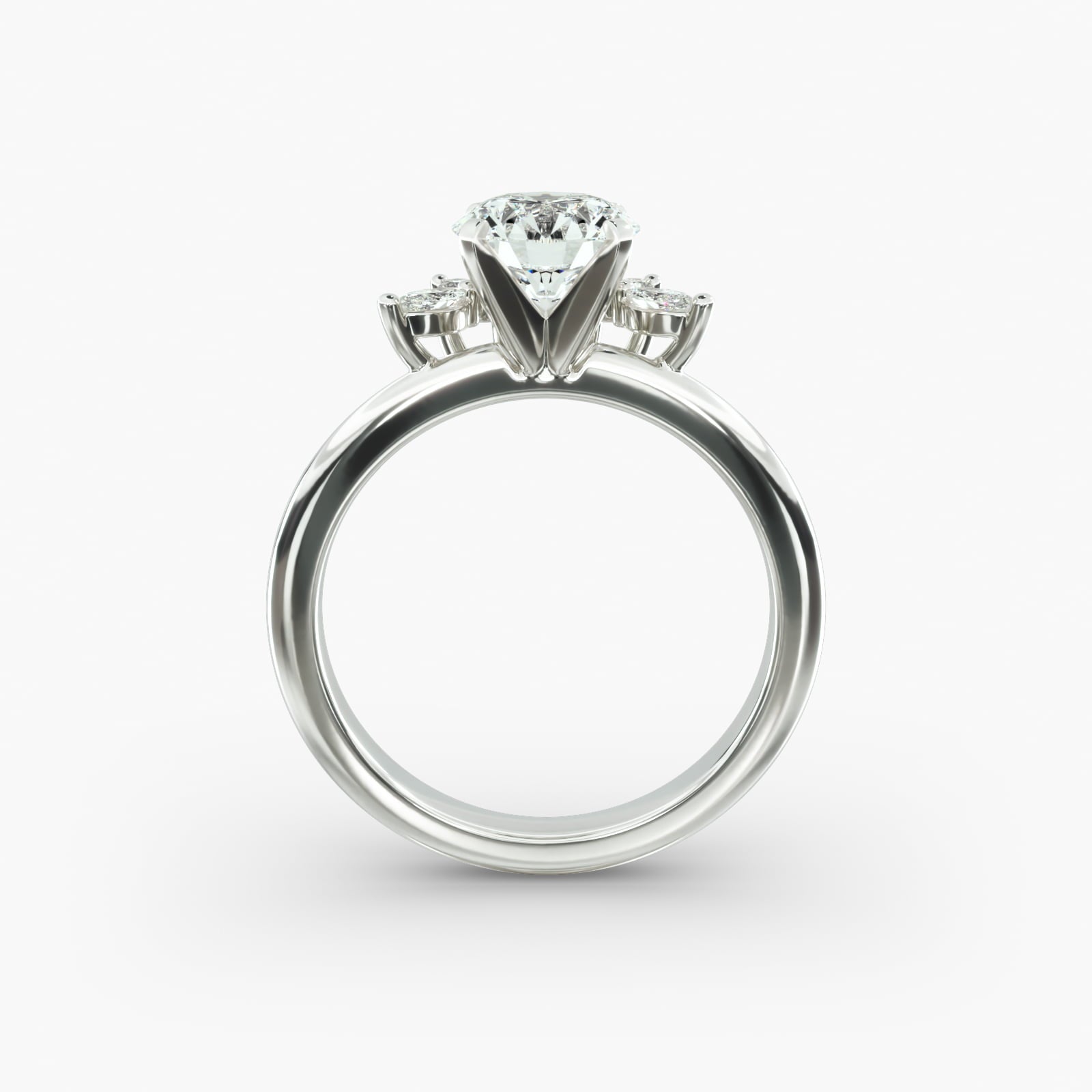 Crown Bloom Halo Round Lab Grown Diamond Center Engagement Ring