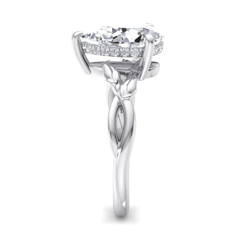 Nature-Inspired Pear Lab Grown Diamond Center Engagement Ring