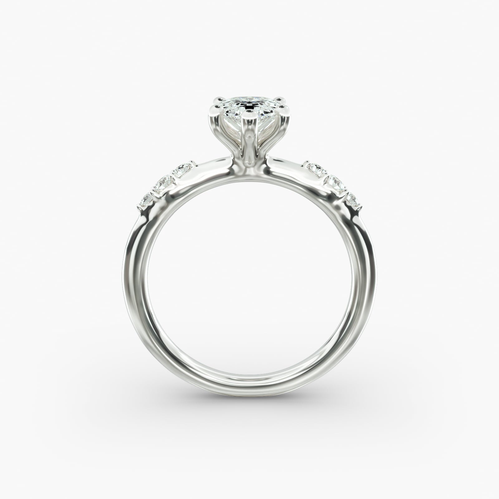 Graduated Sparkle Pear Lab Grown Diamond Center Engagement Ring