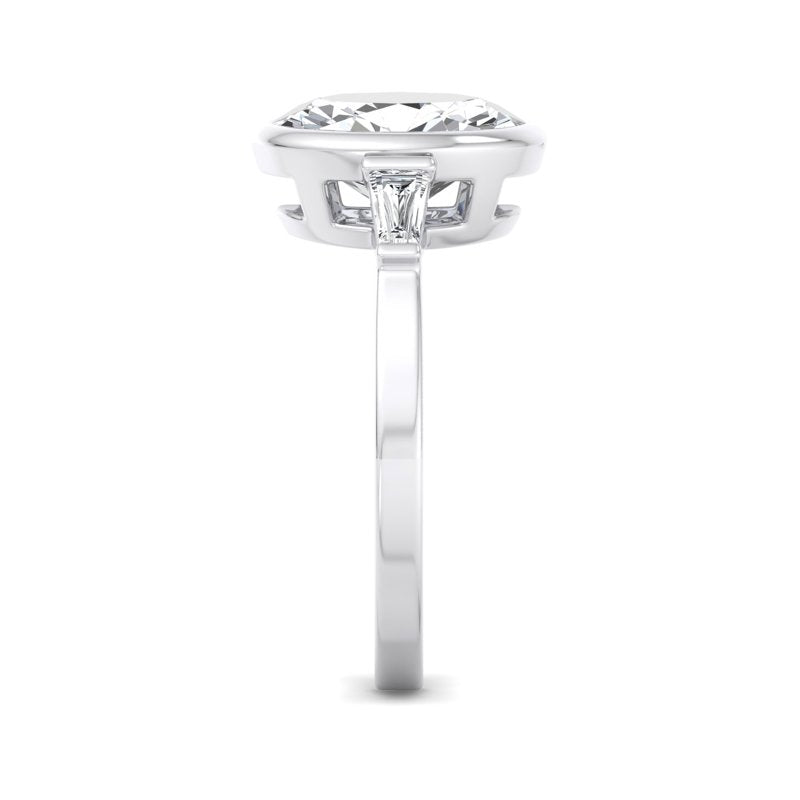 Timeless Bezel-Set Oval Lab Grown Diamond Center Engagement Ring