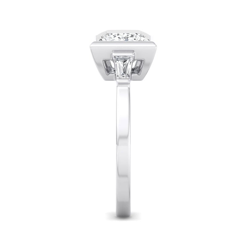 Timeless Bezel-Set Princess Lab Grown Diamond Center Engagement Ring