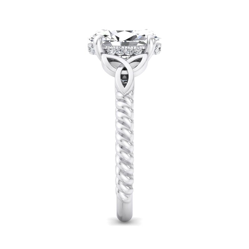 Twisted Vine Artisan Oval Lab Grown Diamond Center Engagement Ring