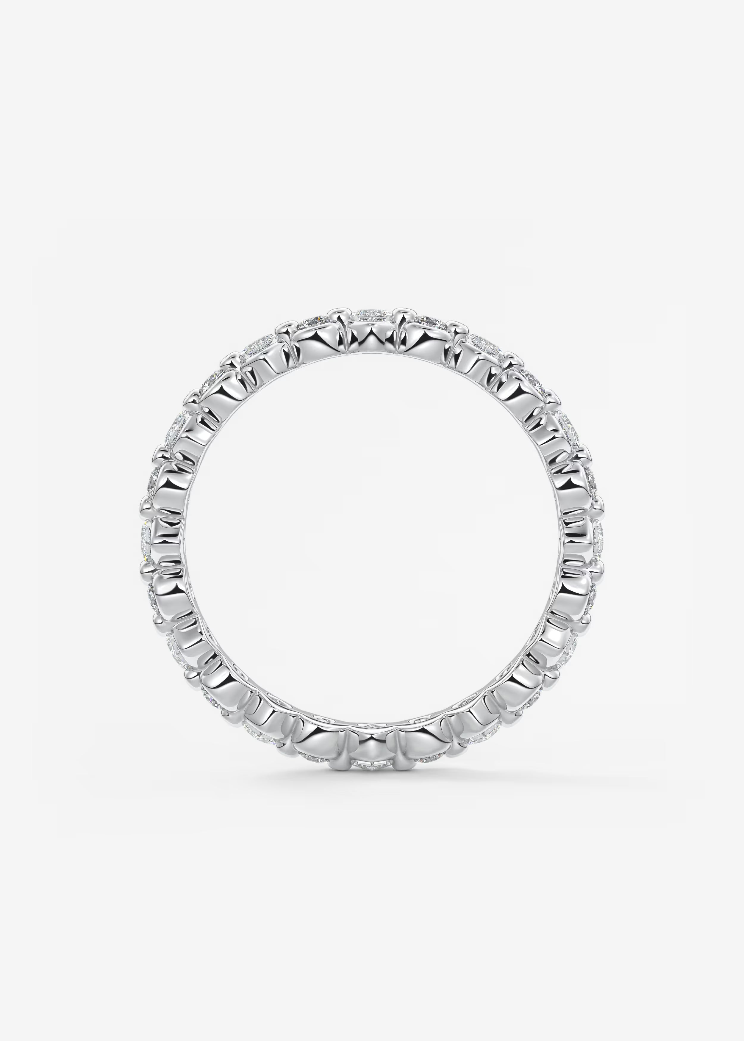 Gold Full Eternity Band with Raised Diamond‑Shaped Settings and Round Lab‑Grown Diamonds