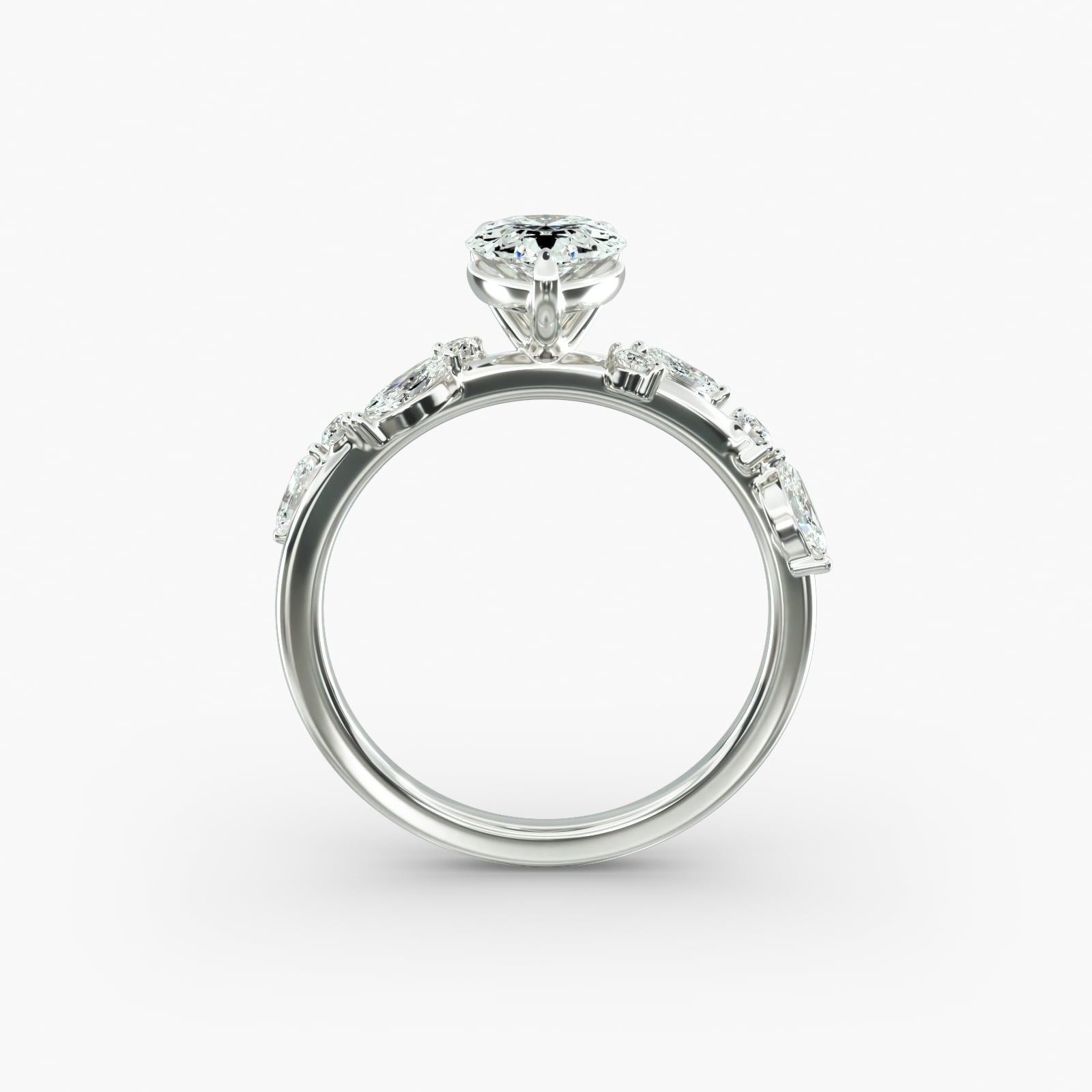 Symphony of Light Floral Pear Lab Grown Diamond Center Engagement Ring