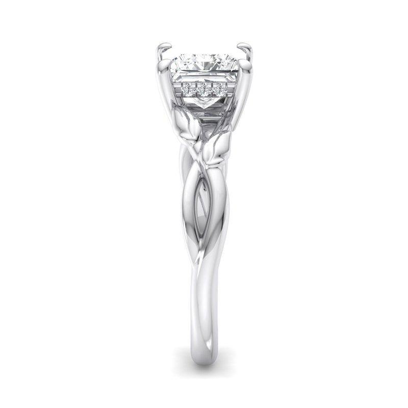 Nature-Inspired Princess Lab Grown Diamond Center Engagement Ring