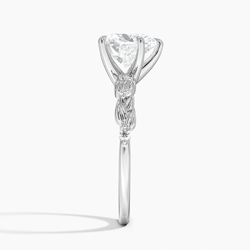 Vine Bloom Milgrain Heart Lab Grown Diamond Center Engagement Ring