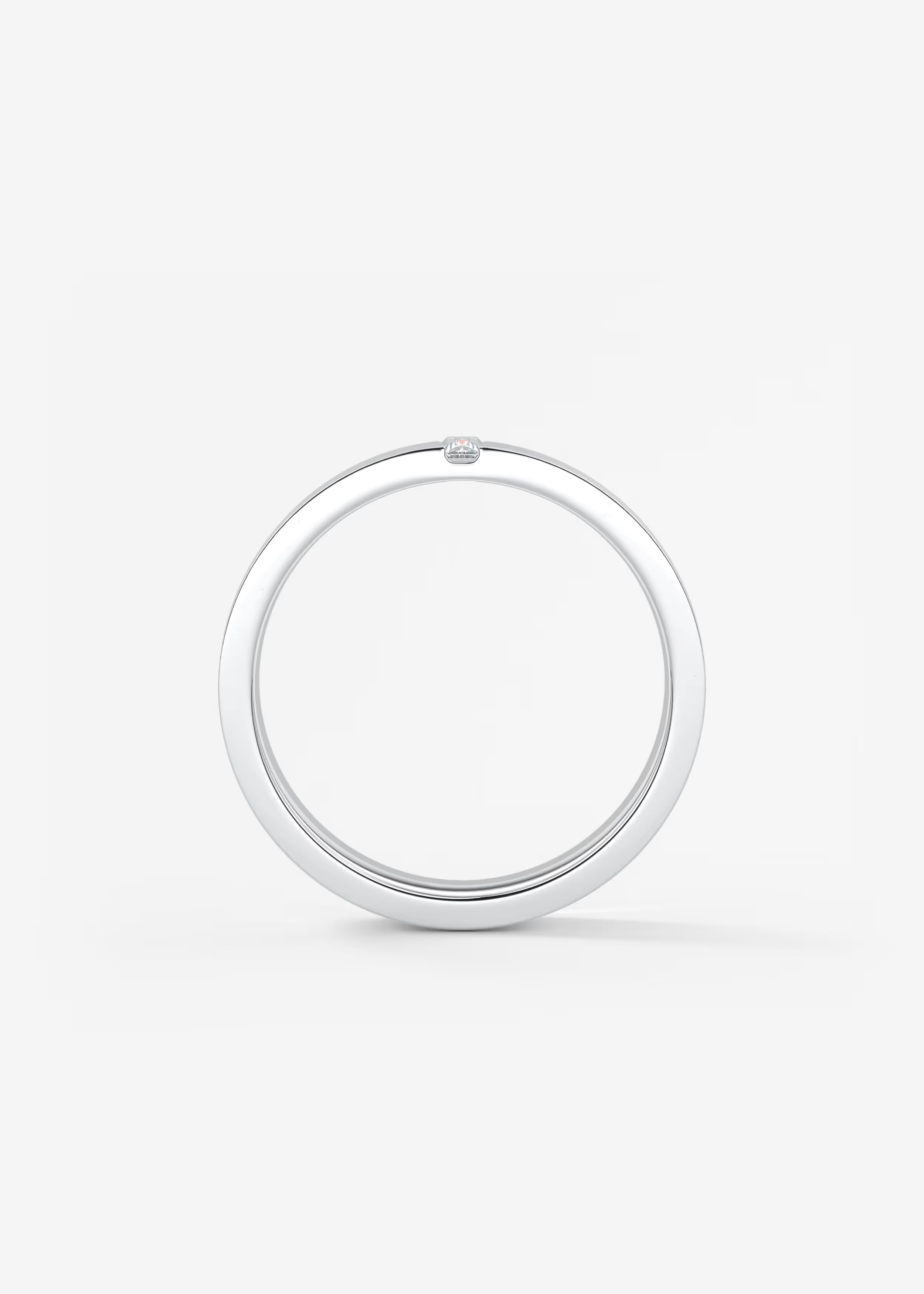 Matte Gold Wide Band with Vertical Baguette‑Cut Lab‑Grown Diamond Accent