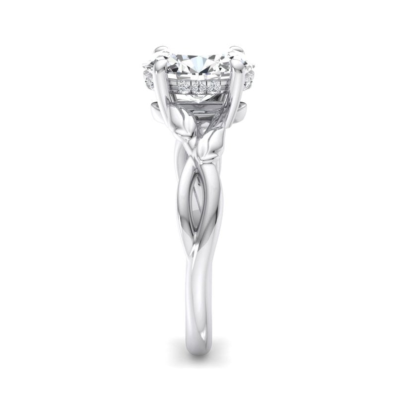 Nature-Inspired Oval Lab Grown Diamond Center Engagement Ring
