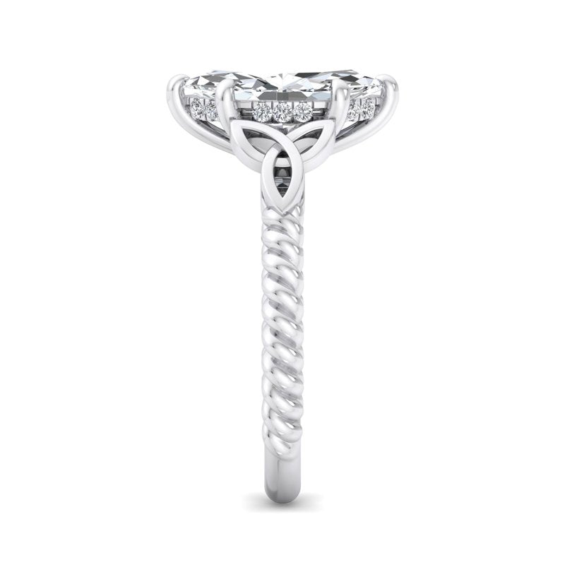Twisted Vine Artisan Marquise Lab Grown Diamond Center Engagement Ring