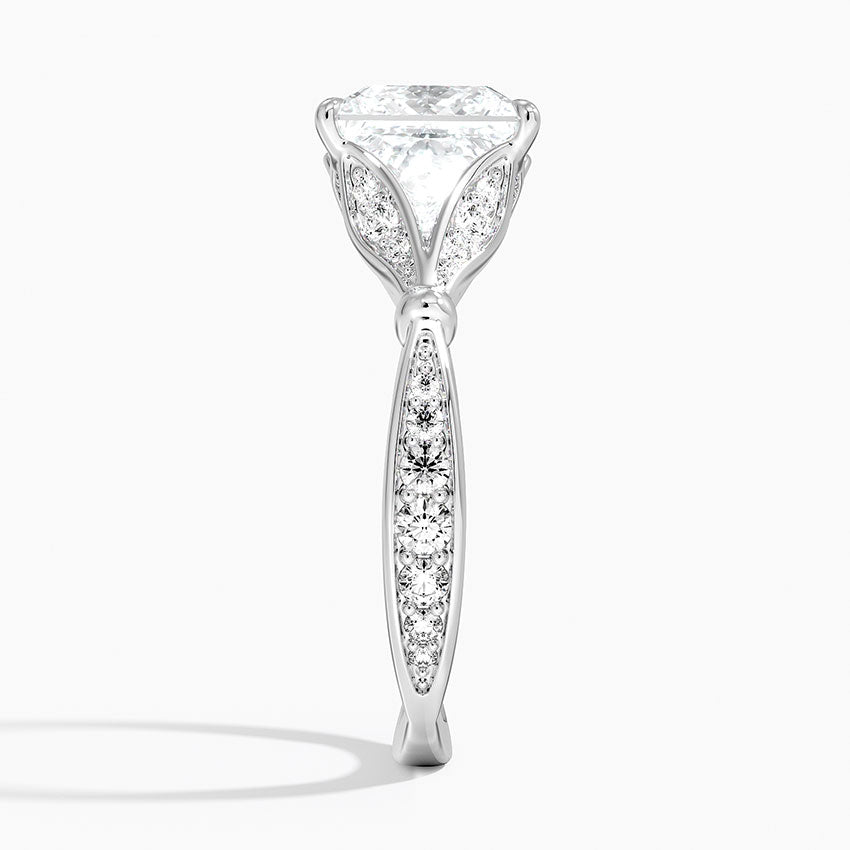 Leaf Embrace Split-Shank Princess Lab Grown Diamond Center Engagement Ring