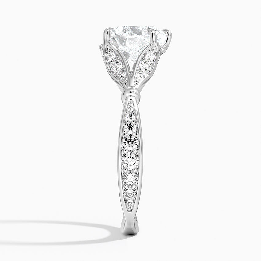 Leaf Embrace Split-Shank Heart Lab Grown Diamond Center Engagement Ring