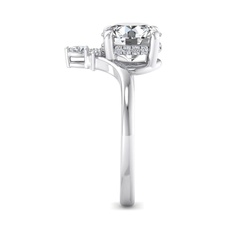 Radiant Tiered Sparkle Round Lab Grown Diamond Center Engagement Ring
