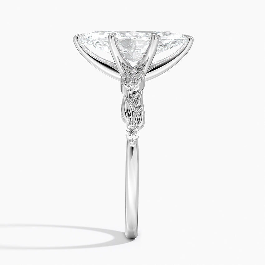 Vine Bloom Milgrain Marquise Lab Grown Diamond Center Engagement Ring