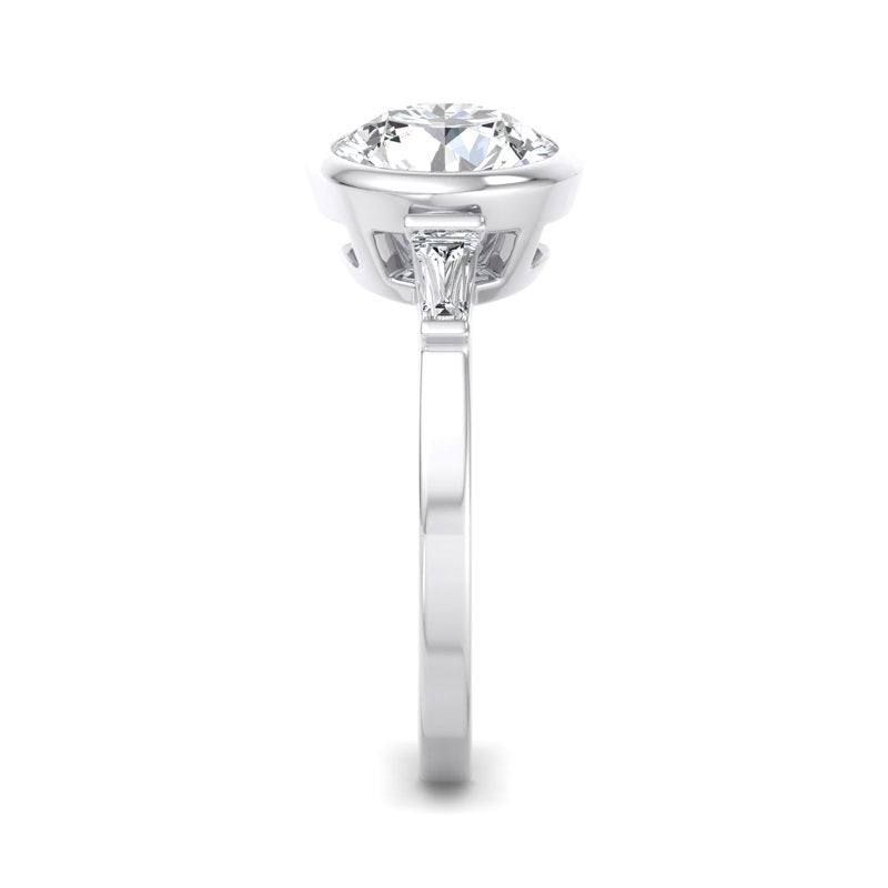 Timeless Bezel-Set Round Lab Grown Diamond Center Engagement Ring