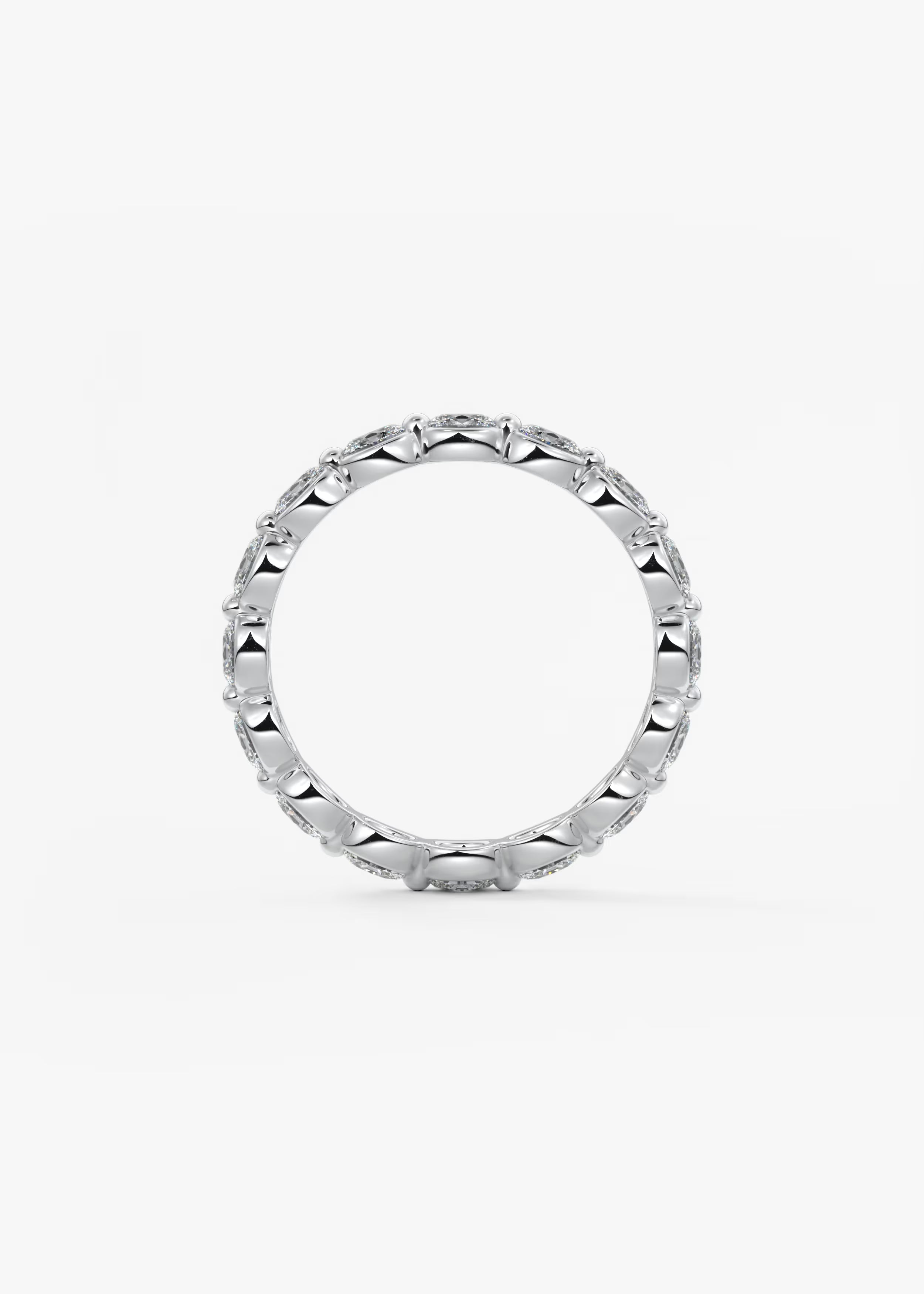 Gold Full Eternity Band with Oval Bezel‑Set Round Lab‑Grown Diamonds