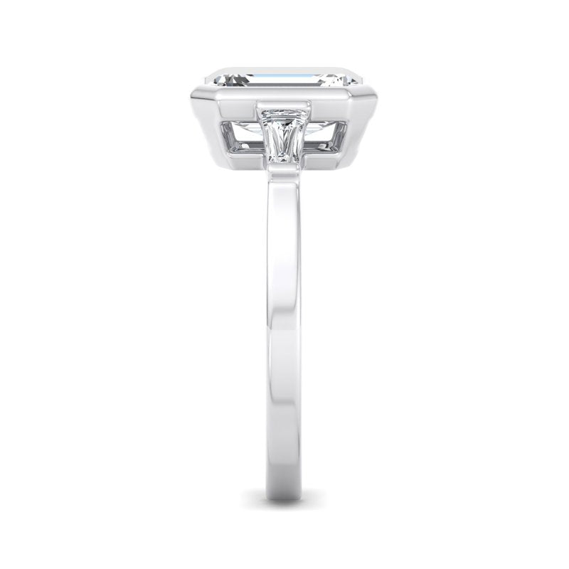 Timeless Bezel-Set Emerald Lab Grown Diamond Center Engagement Ring