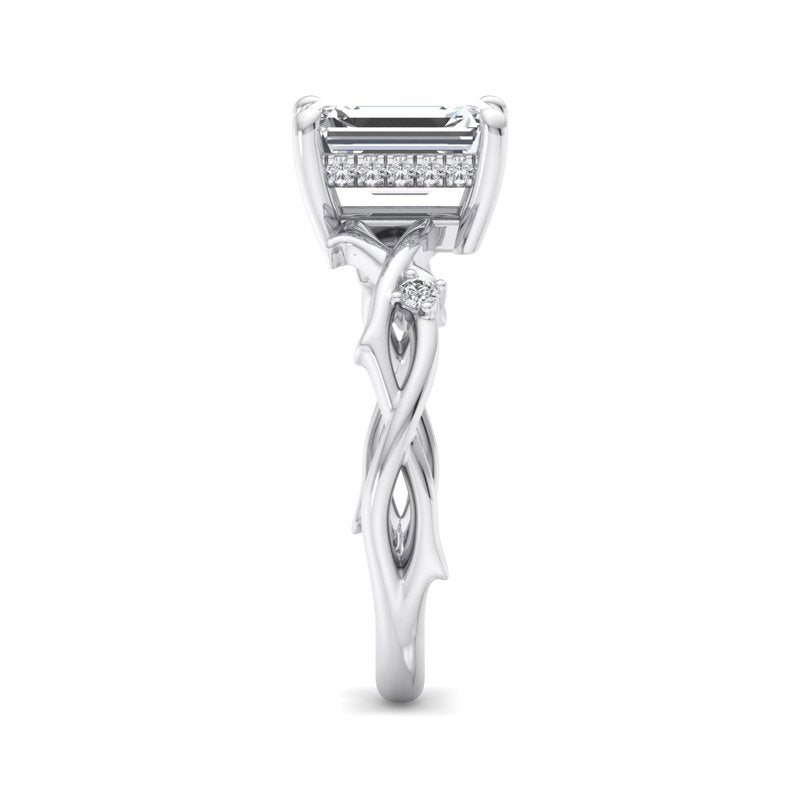 Intertwined Grace Emerald Lab Grown Diamond Center Engagement Ring