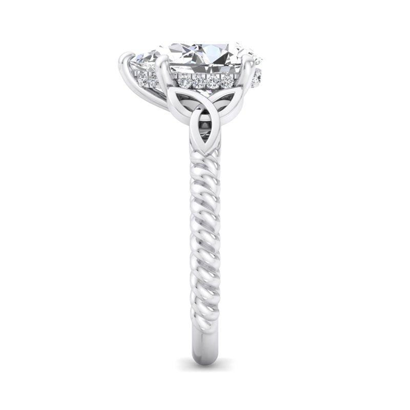 Twisted Vine Artisan Pear Lab Grown Diamond Center Engagement Ring
