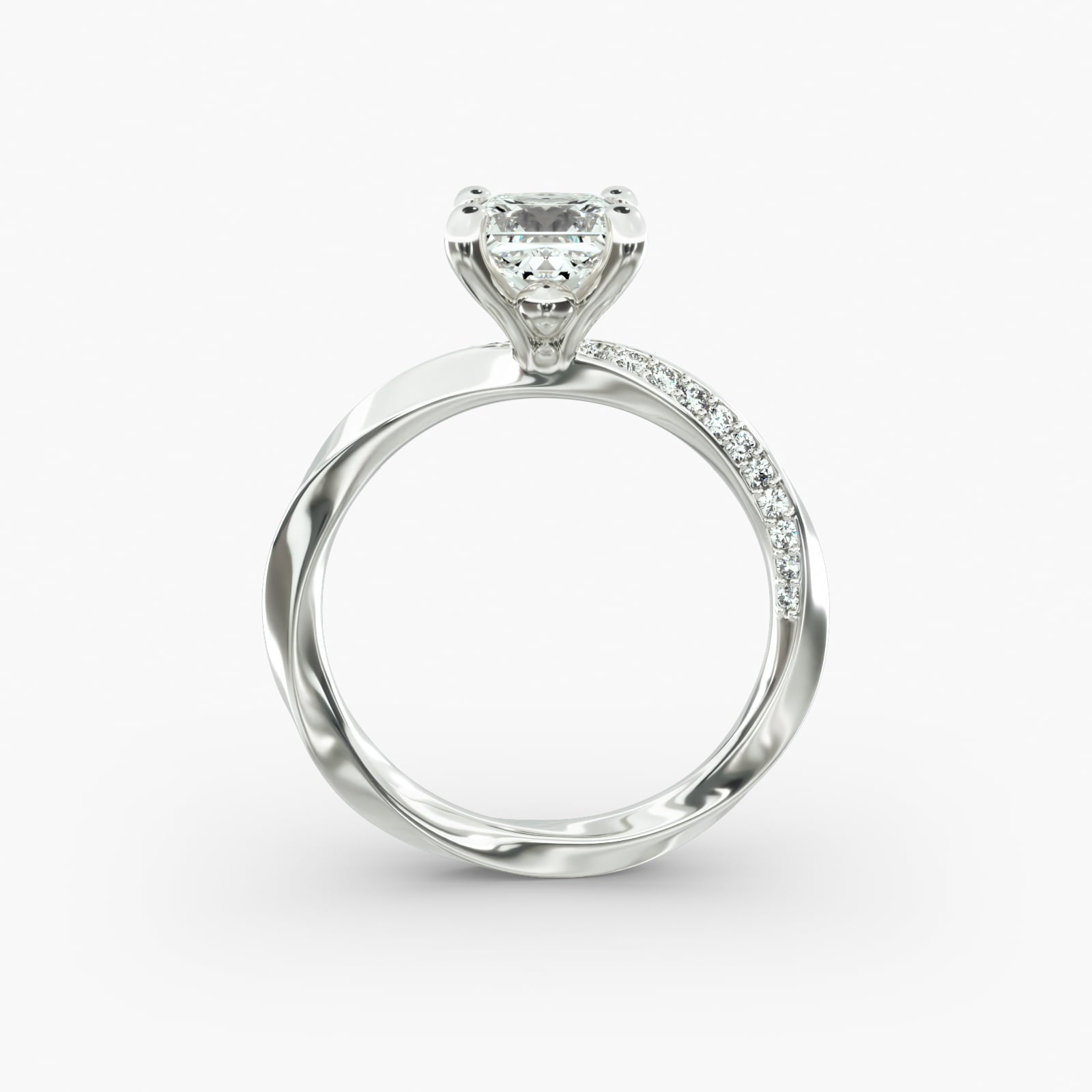 Twisted Sparkle Princess Lab Grown Diamond Center Engagement Ring