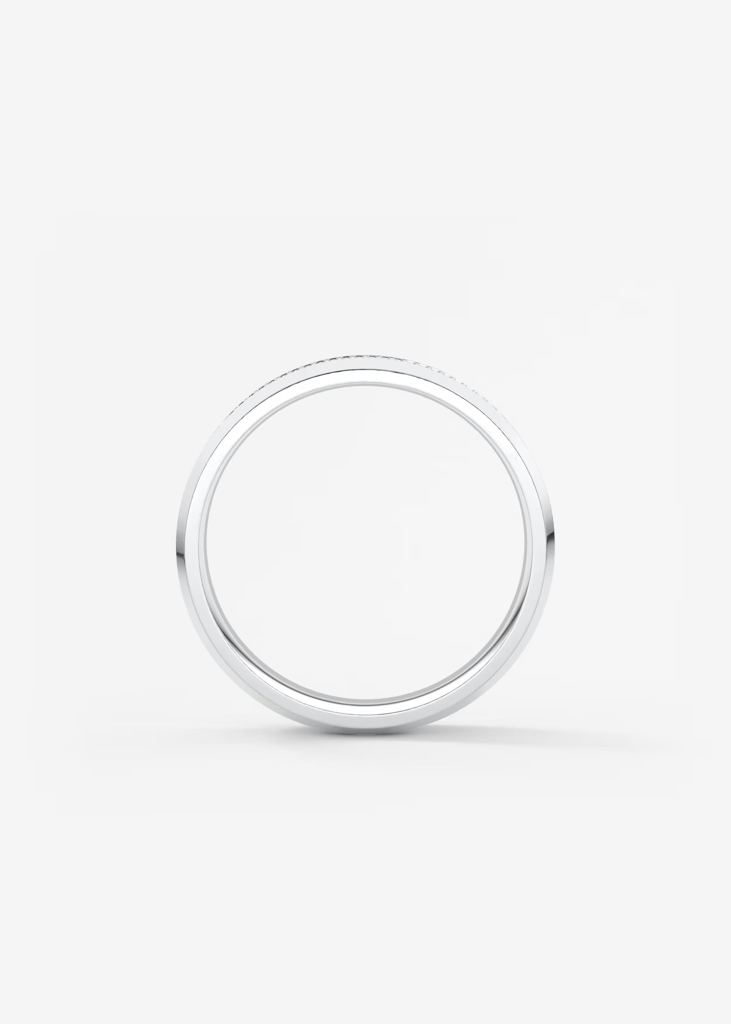 Gold Band with Polished Top and Knurled Texture Sides